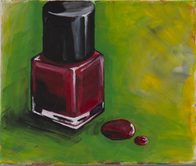 Lot 11 – Two canvas images of nail polish, by Janet Shipton