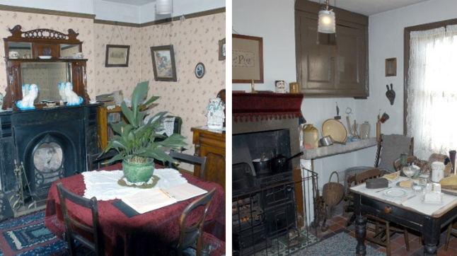 Museum living room and kitchen