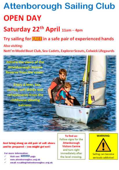Attenborough Sailing Club Open Day event.