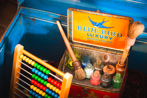 Loan box containing Victorian toys