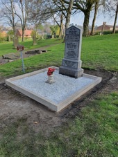 The restored D.H. Lawrence headstone