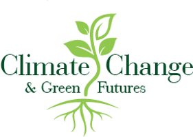Image of the Climate Change and Green Futures text wrapped around a growing plant