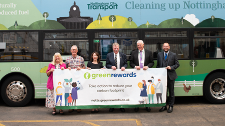 Promotion of Green Rewards in front of an NCT bus