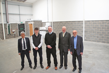 Representatives from Harworth, Broxtowe and The Friends of Bennerley Viaduct inside the units