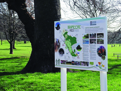 Bramcote Hills Park sign