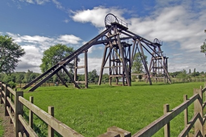 Brinsley Headstocks in the middle of a field