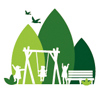 Parks and Open Spaces Icon (Trees and children playing)