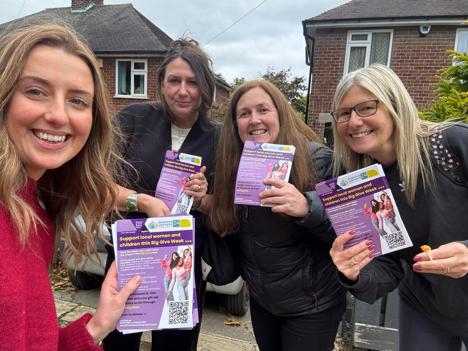 Volunteers from Broxtowe Women's Project distributing fliers