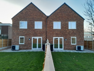 semi-detached house back gardens