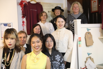 Exchange students from Beijing with museum volunteers in Victorian costume at the D.H. Lawrence Birthplace Museum