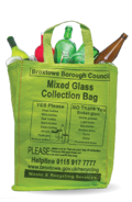 Collection Glass in green bag