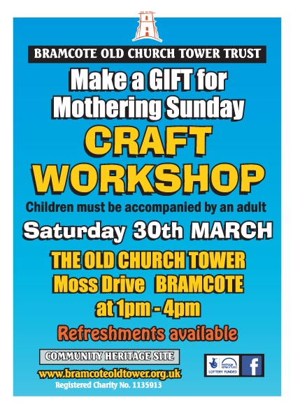 Bramcote Old Church Tower Trust GIFT MAKING FOR MOTHERING SUNDAY event.
