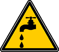 Water Leaking Warning Sign