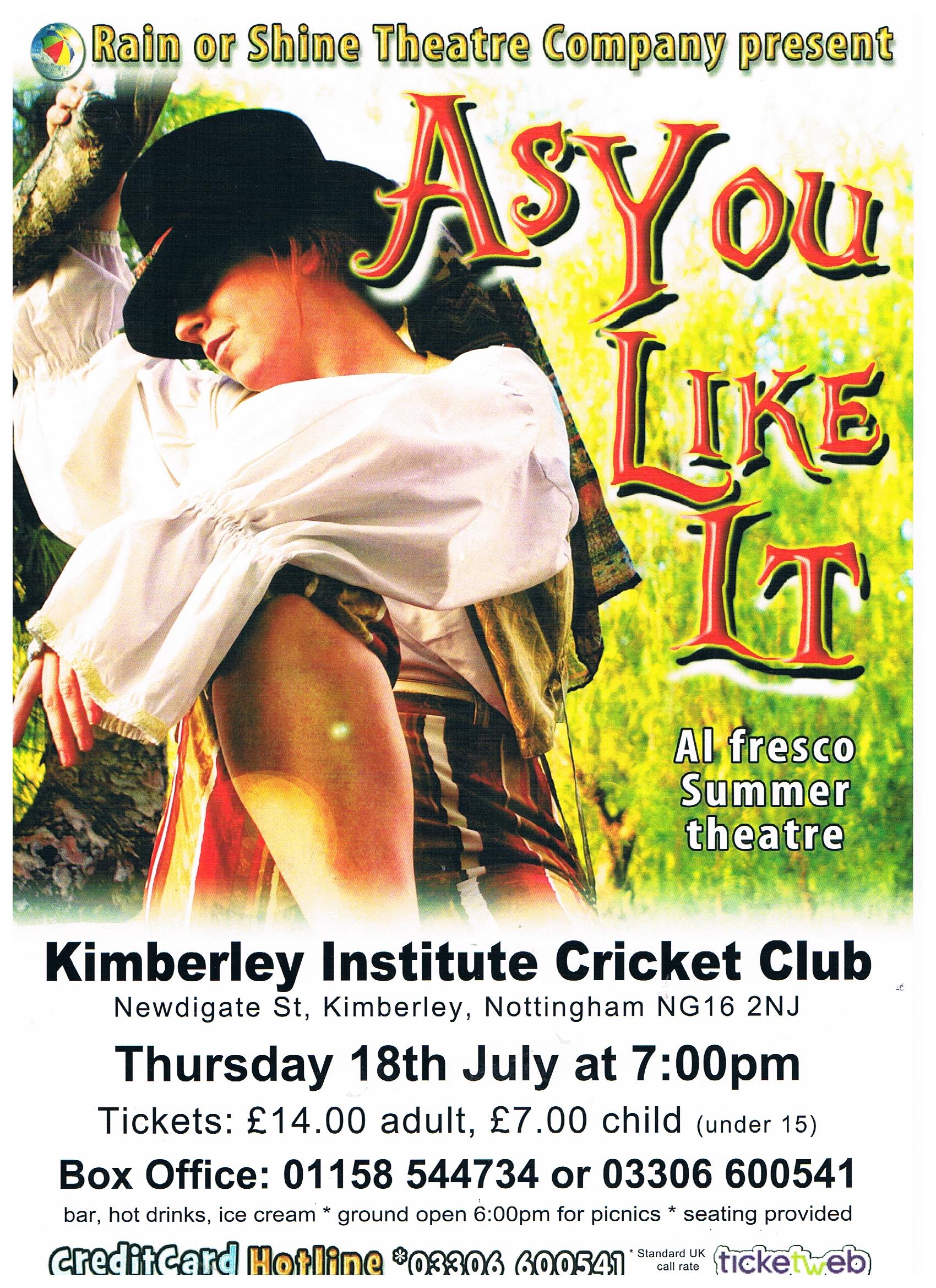 Open Air Shakespeare Play in Kimberley event.