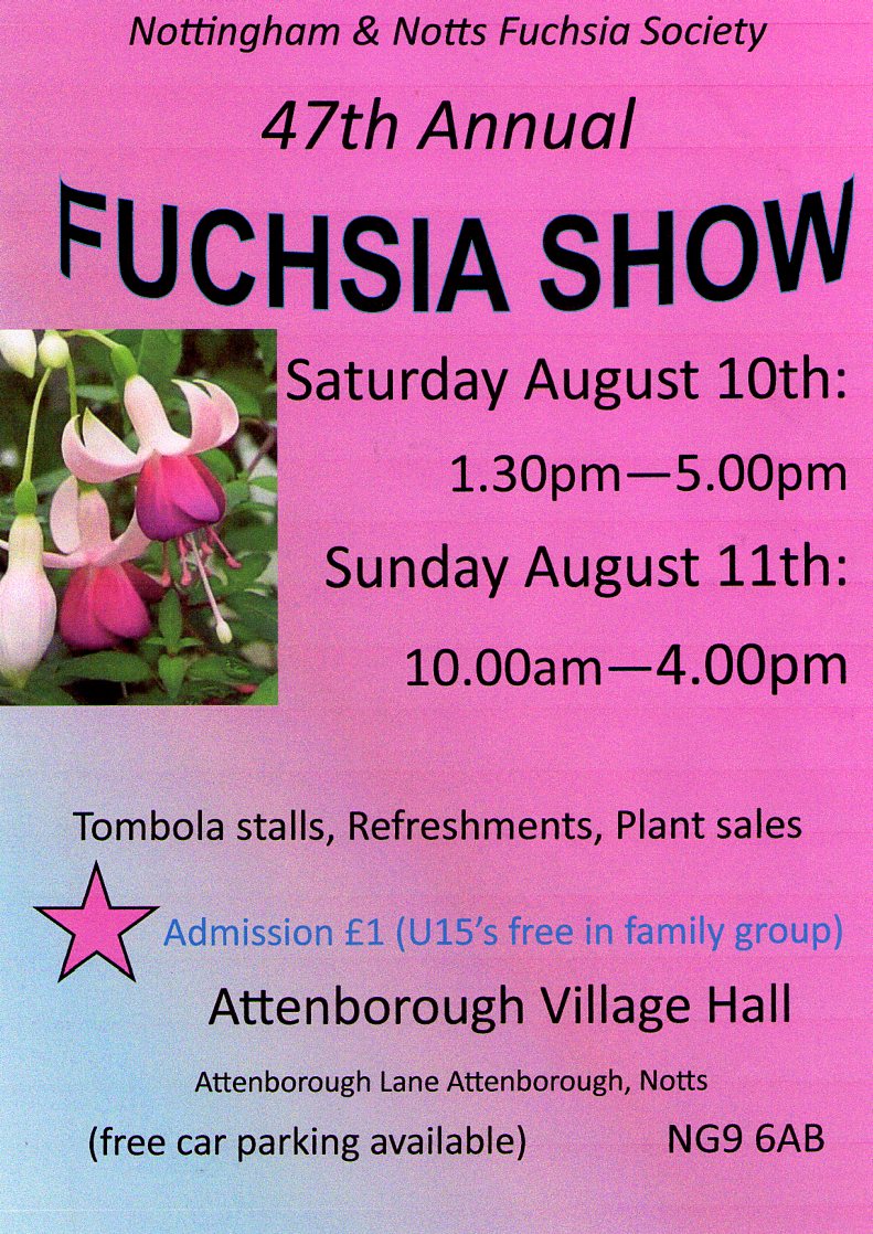 Nottingham and Notts Fuchsia Society 47th Annual Show event.