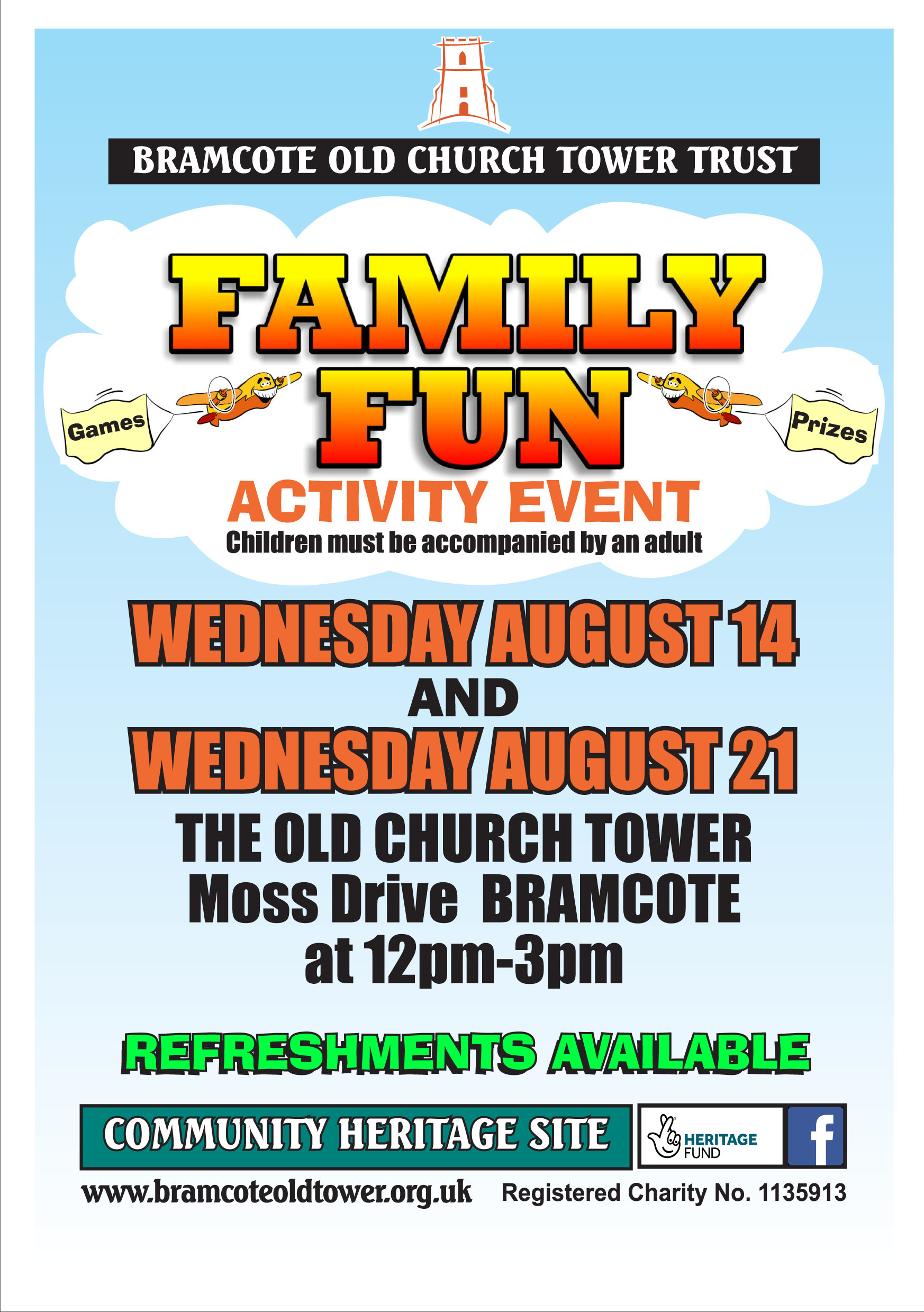 Bramcote Old Church Tower Trust FAMILY FUN DAY event.