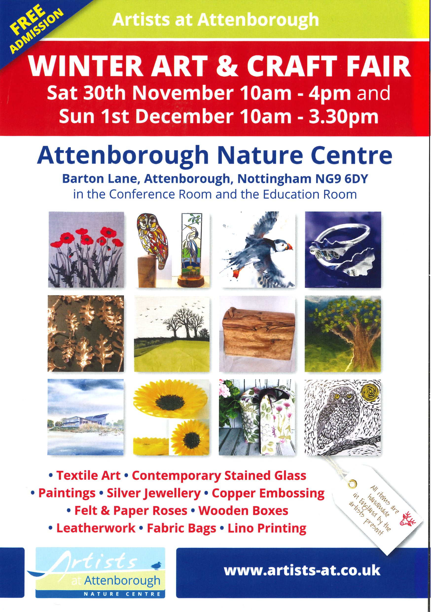 Attenborough Nature Centre, Winter Art & Craft Fair event.