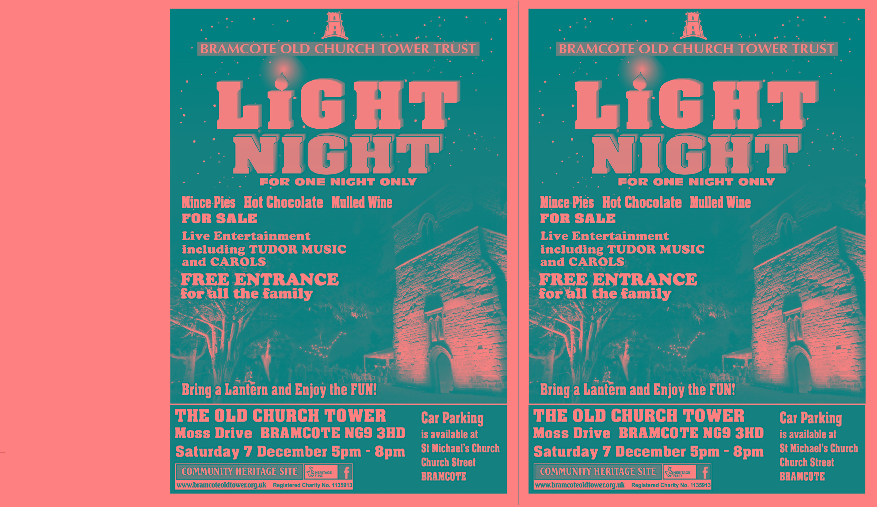 Bramcote Old Church Tower LIGHT NIGHT event.