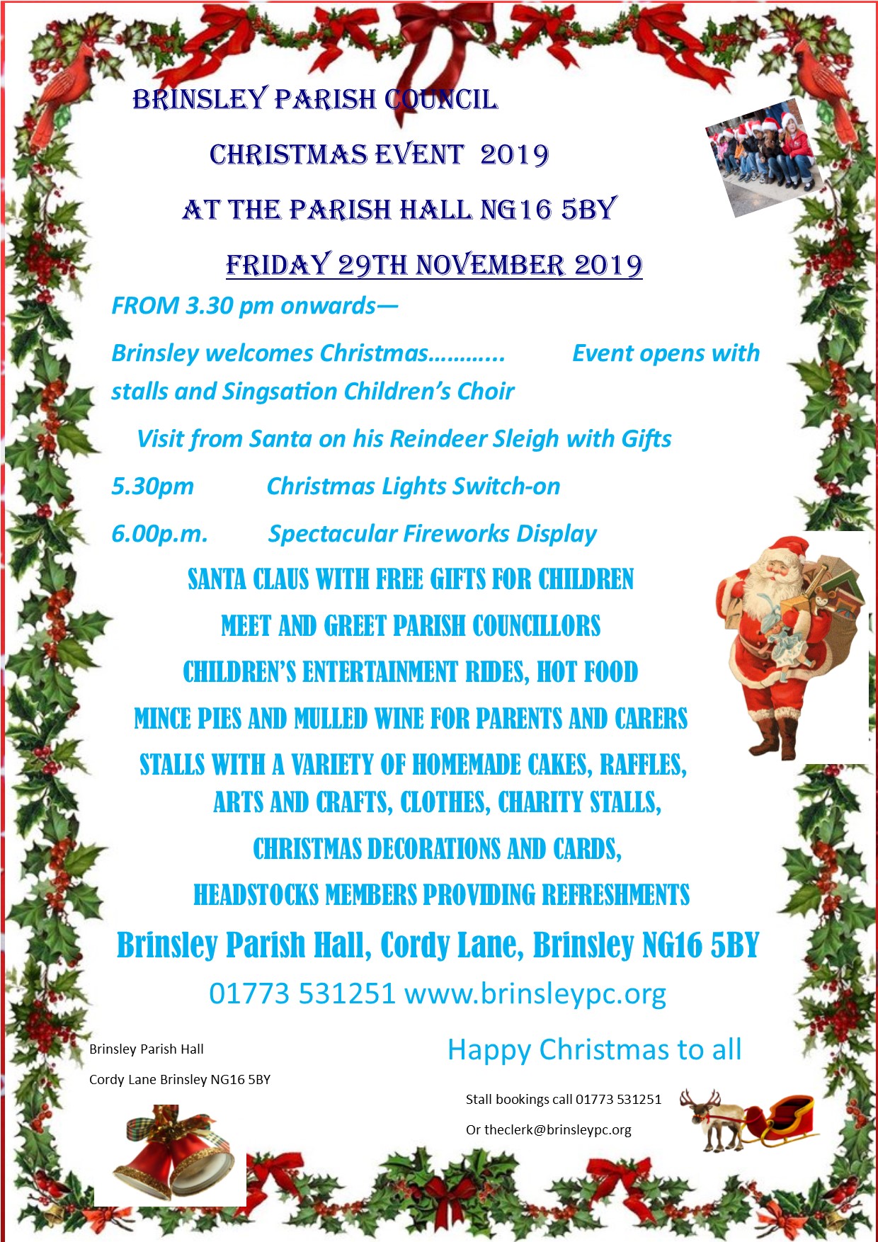 Brinsley Festive Lights Switch on 2019 event.