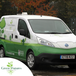 One of the council's electric vans with green futures logo
