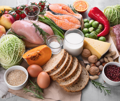 A selection of healthy food