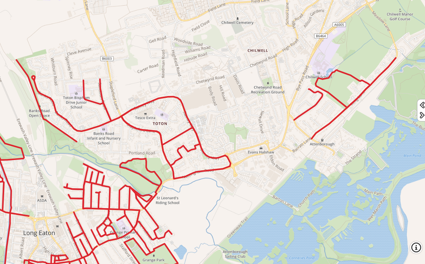 Screenshot of streets that are being litter picked