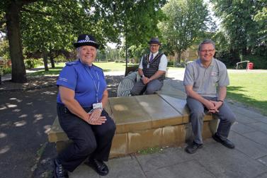Broxtowe Mayor and local police officer and volunteer at art trail opening