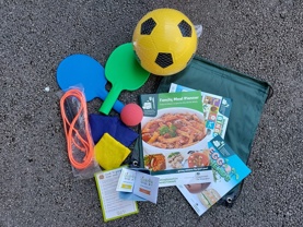 HAF at Home Kit including recipe books and sports equipment