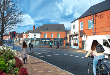 An artist impression of what the safer cycling scheme could look like