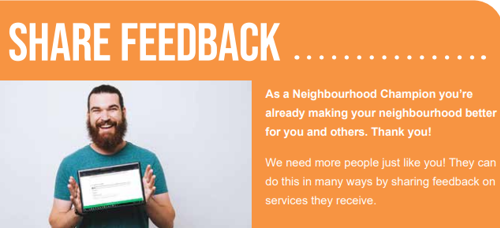 Share feedback - man holding a tablet