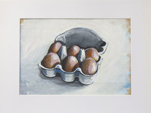 Lot 15 – Mounted still life of eggs, by Janet Shipton