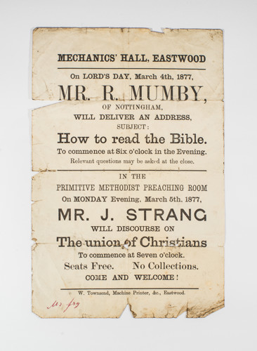 Original handbill from 1877 event