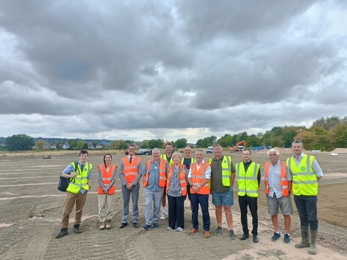 Key stakeholders in the new cricket club pitch project on site