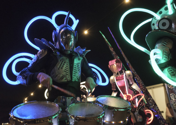 A disco robot drummer
