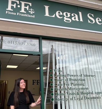 Fiona outside Fiona Frankland Legal Services
