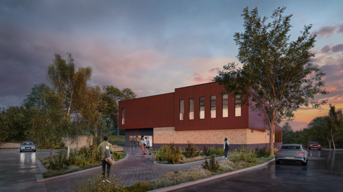 An exterior view of the proposed Bramcote Leisure Centre