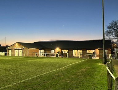 The new pavilion at dusk