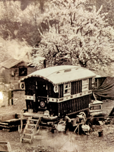 old photo of gypsy caravan