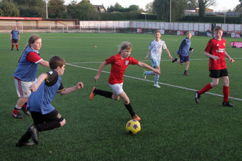 Children during a game of football