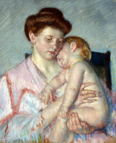 painting of mother holding child