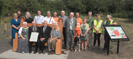Councillors, officers, and friends of Brinsley Headstocks at the unveiling