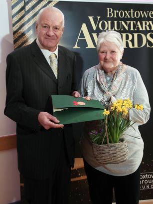 Sandie Deacon presented with her award by Councillor Milan Radulovic