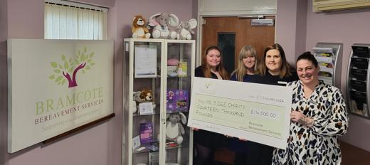 Charlotte Harrison-Wear, Maria Hanson, Louise Singer, Clare Harlow from Me & Dee and Bramcote Crematorium