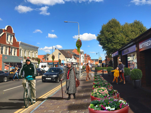 Pedestrians walking