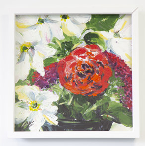 Lot 14 – Floral framed box frame image, by Janet Shipton