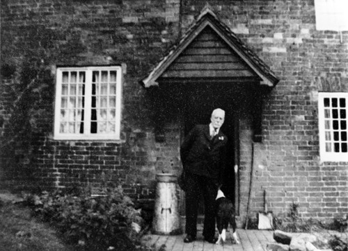 Willie Hopkin outside Haggs Farm in Underwood 1966. Image courtesy of W. Hopkin, Picture Nottingham.
