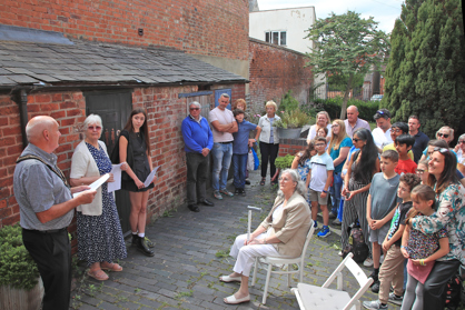 The Mayor of Broxtowe, Councillor Robert Bullock, reading a winning entry at the museum