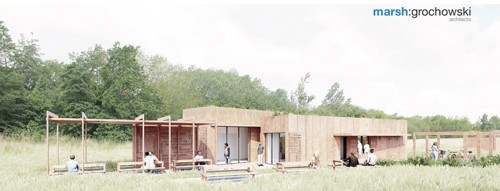 CGI artists impression of what the finished visitor centre will look like