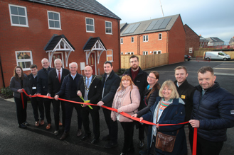 Group photo with councillors, representatives from Peter James Homes and officers from Broxtowe Borough Council